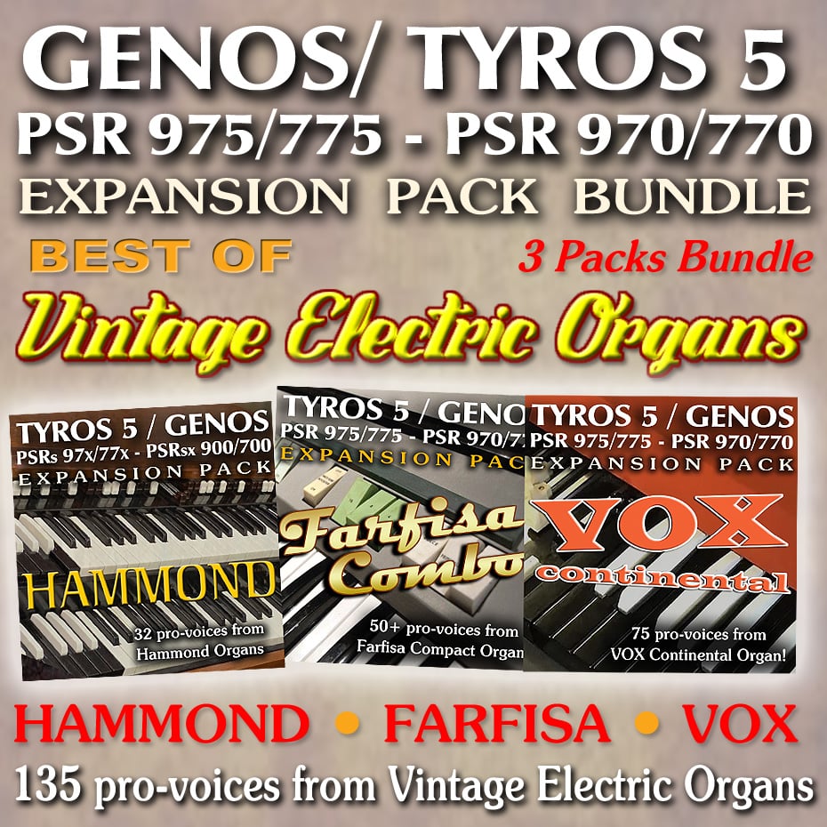 VINTAGE ELECTRIC ORGANS Expansion Pack for Yamaha Arrangers with sounds from HAMMOND, VOX, FARFISA